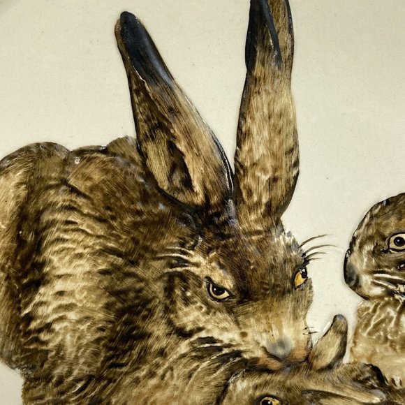 Goebel 1975 Mother Series Plate Signed Hand Painted Relief Bunny Rabbit Hummel - Picture 2 of 16